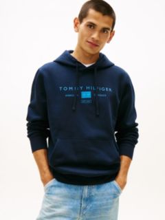 Logo Terry Drawstring Hoody — Blue 1