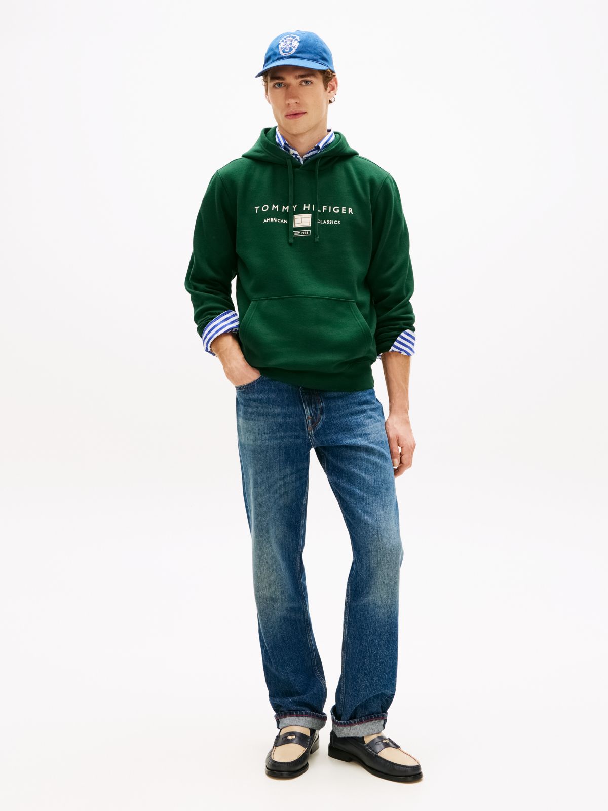Logo Terry Drawstring Hoody — Green