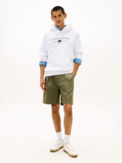 Logo Terry Drawstring Hoody — White 3