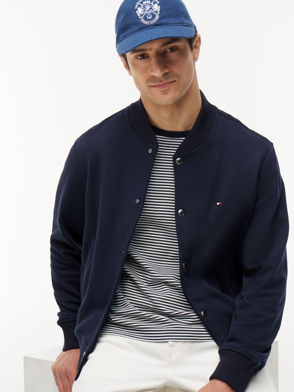 Terry Bomber Jacket — Blue