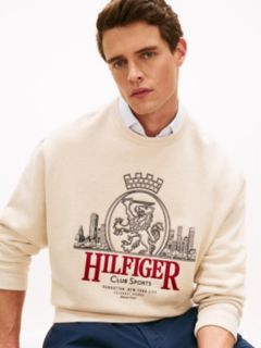 Heritage Crest Embroidery Relaxed Sweatshirt — Beige 2
