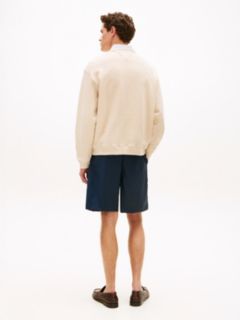 Heritage Crest Embroidery Relaxed Sweatshirt — Beige 4