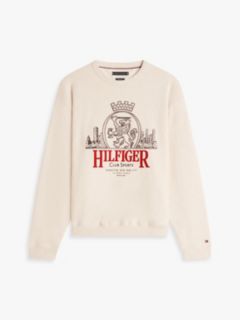 Heritage Crest Embroidery Relaxed Sweatshirt — Beige 5