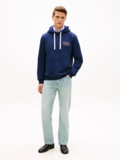 Heritage Logo Embroidery Drawstring Hoody — Blue 3