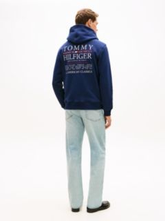 Heritage Logo Embroidery Drawstring Hoody — Blue 4