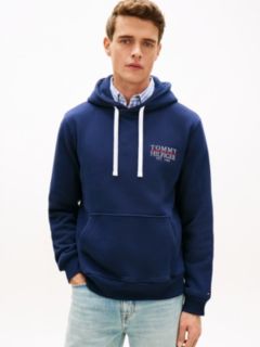 Heritage Logo Embroidery Drawstring Hoody — Blue 1