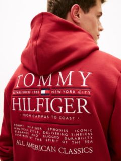 Heritage Logo Embroidery Drawstring Hoody — Red 2