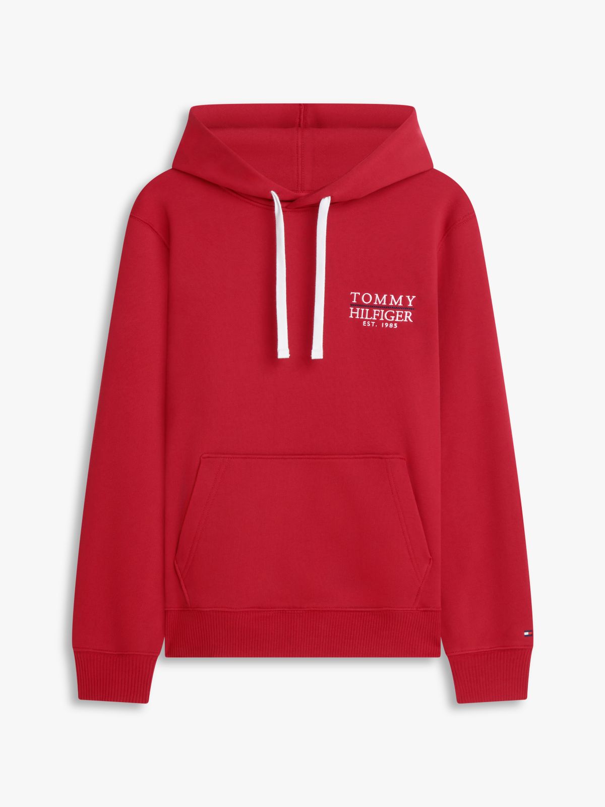 Heritage Logo Embroidery Drawstring Hoody — Red