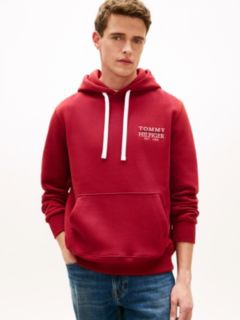 Heritage Logo Embroidery Drawstring Hoody — Red 1