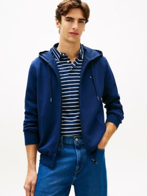 blue reversible zip-thru hoody for men tommy hilfiger