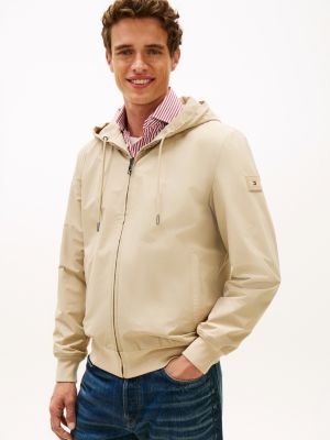 khaki reversible zip-thru hoody for men tommy hilfiger