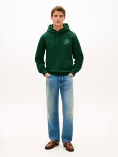 Logo Embroidery Terry Hoody — Green 3