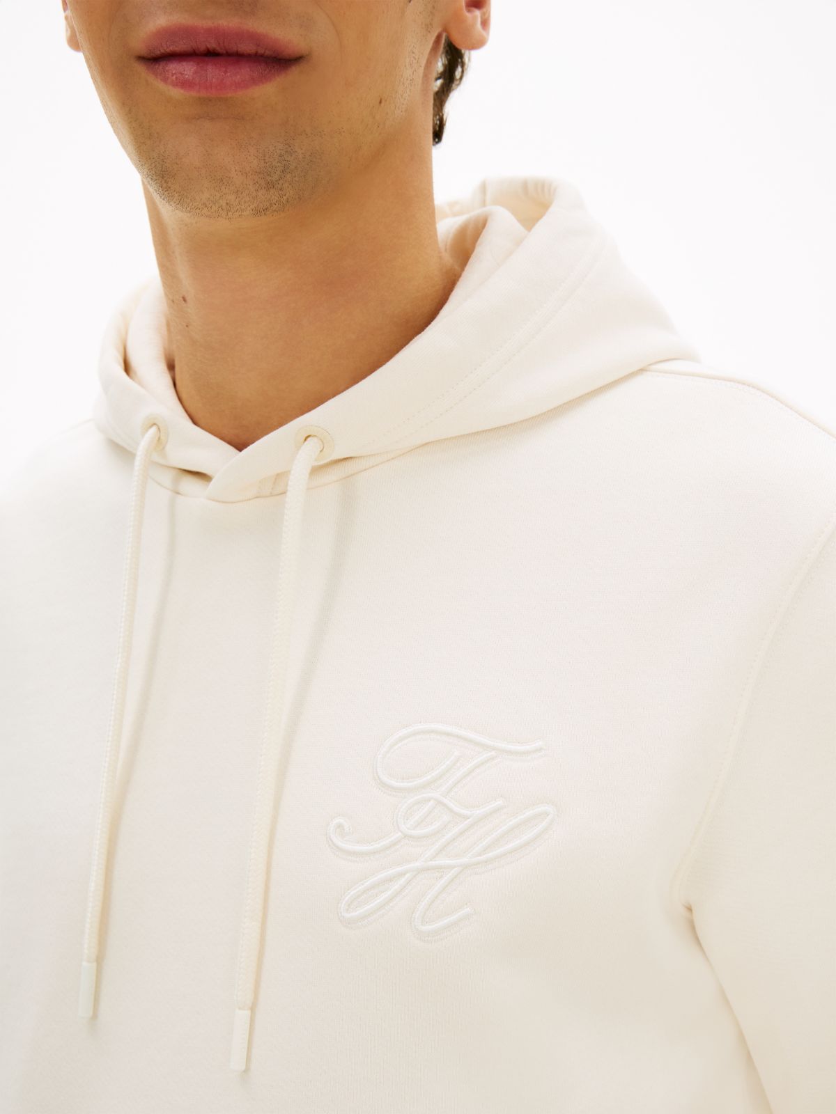 Logo Embroidery Terry Hoody — Yellow