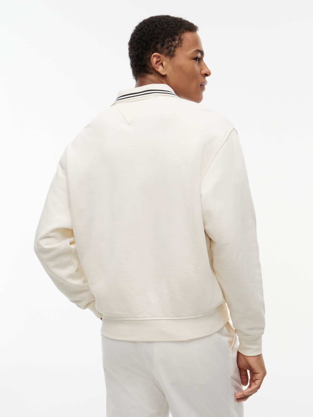 Tipped Collar Relaxed Rugby Sweatshirt — Yellow