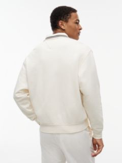 Tipped Collar Relaxed Rugby Sweatshirt — Yellow 4