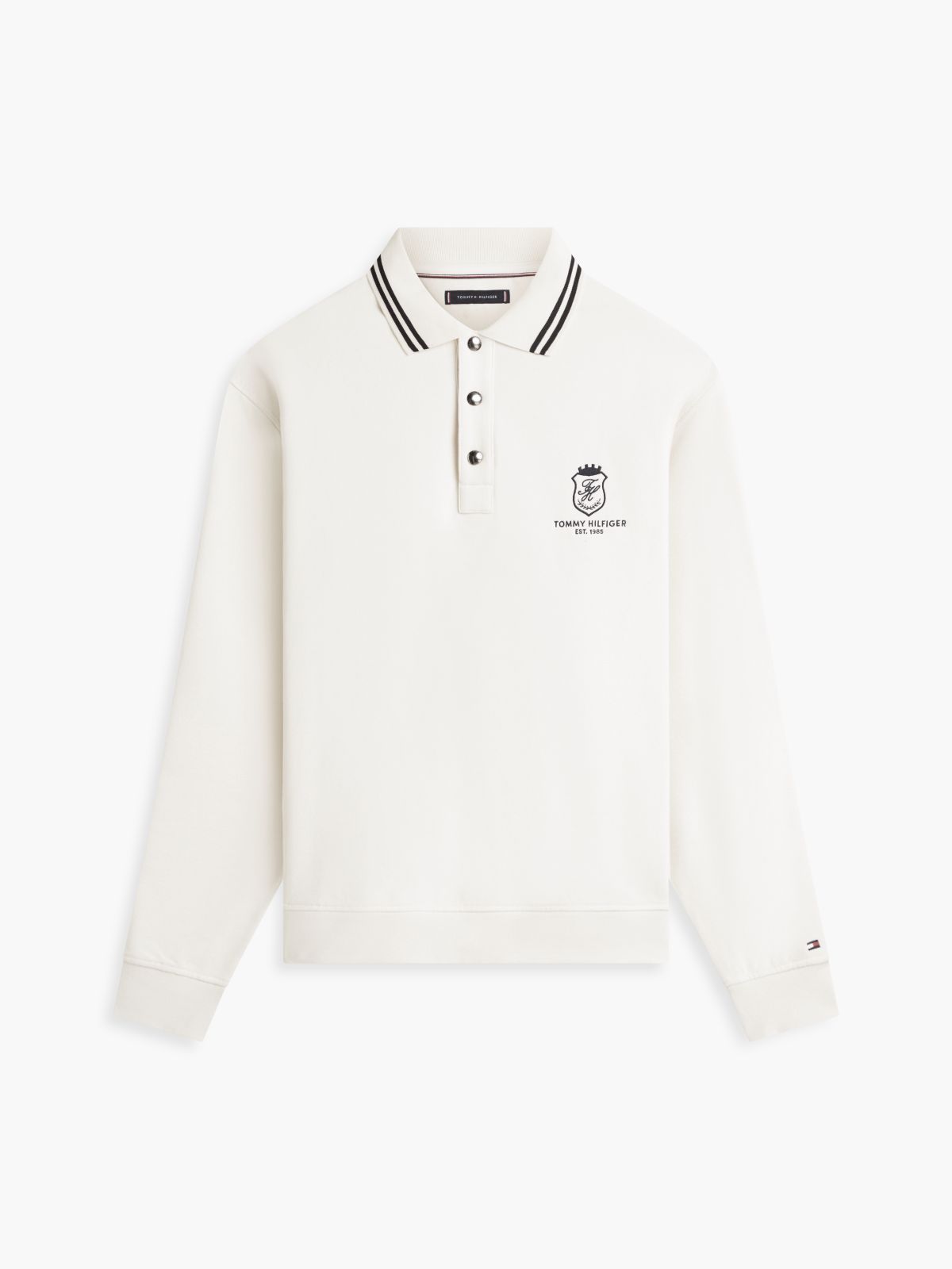 Tipped Collar Relaxed Rugby Sweatshirt — Yellow