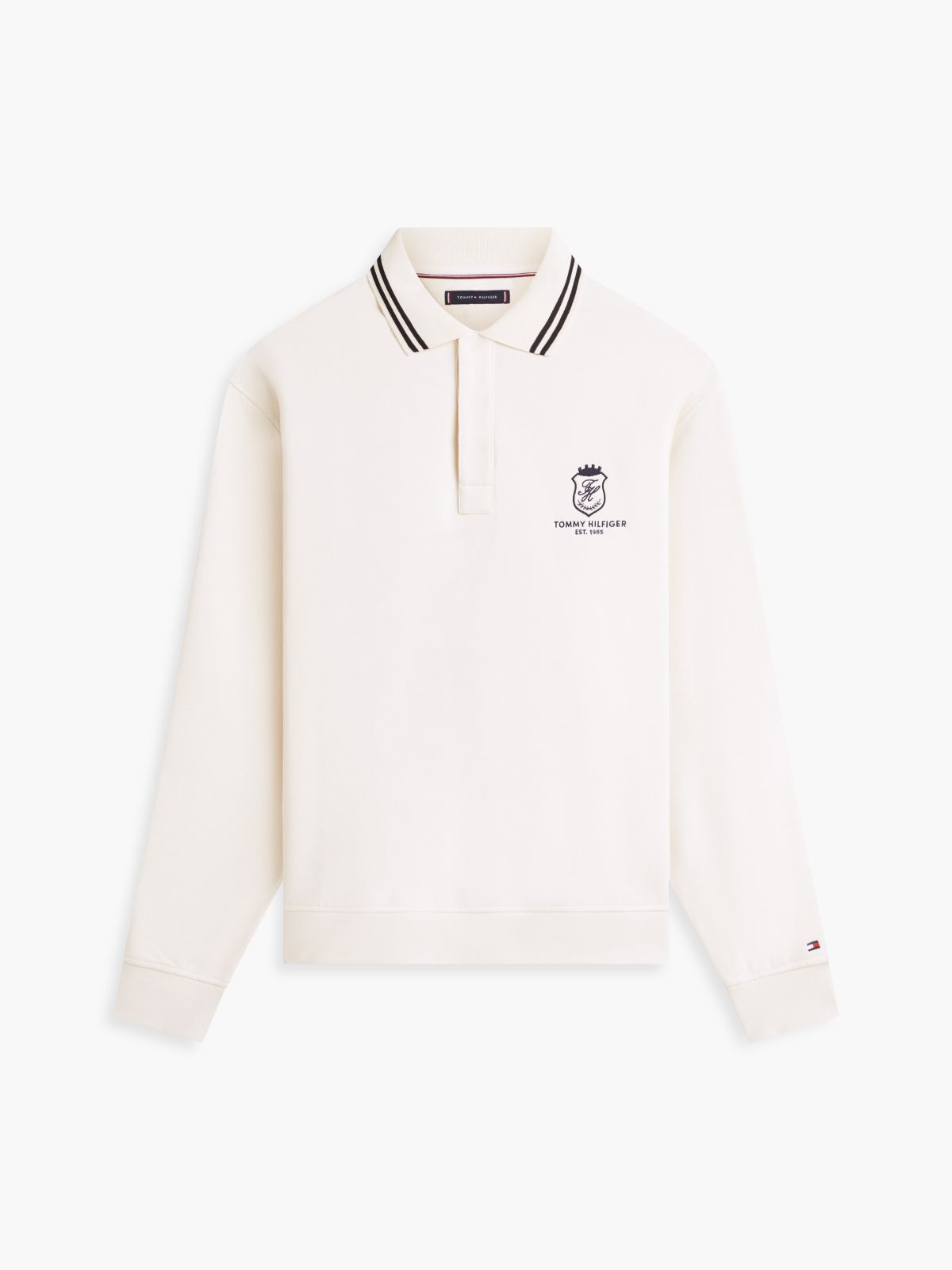 Tipped Collar Relaxed Rugby Sweatshirt — Yellow