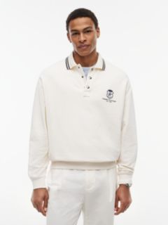 Tipped Collar Relaxed Rugby Sweatshirt — Yellow 1