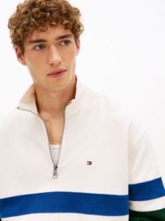 Stripe Relaxed Quarter-Zip Jumper — Yellow 2