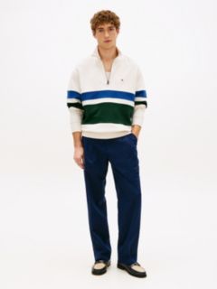 Stripe Relaxed Quarter-Zip Jumper — Yellow 3