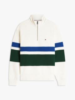 Stripe Relaxed Quarter-Zip Jumper — Yellow 5