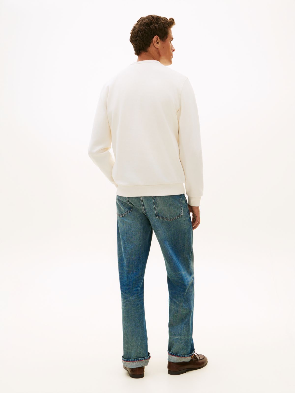 Crest Embroidery Intechno Knit Sweatshirt — Yellow