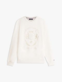 Crest Embroidery Intechno Knit Sweatshirt — Yellow 5