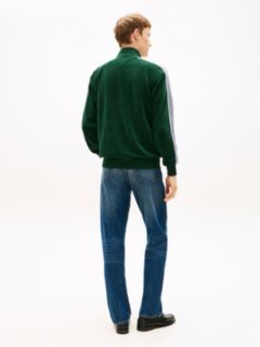 Colour-Blocked Velour Zip-Thru Track Jacket — Green 4