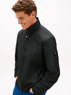 Water Resistant Tonal Logo Zip-Thru Jacket — Black 4