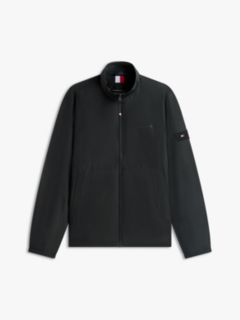 Water Resistant Tonal Logo Zip-Thru Jacket — Black 6