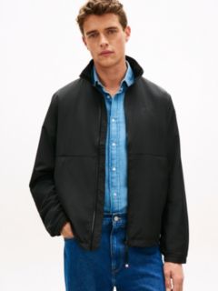 Water Resistant Tonal Logo Zip-Thru Jacket — Black 1