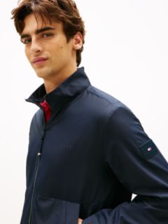 Water Resistant Tonal Logo Zip-Thru Jacket — Blue 3