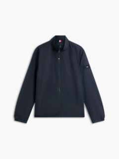 Water Resistant Tonal Logo Zip-Thru Jacket — Blue 6