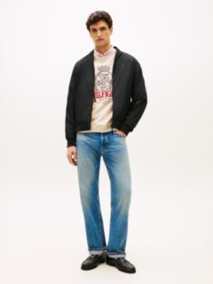 Water Resistant Tonal Logo Bomber Jacket — Black 3