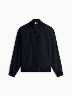 Water Resistant Tonal Logo Bomber Jacket — Black 6