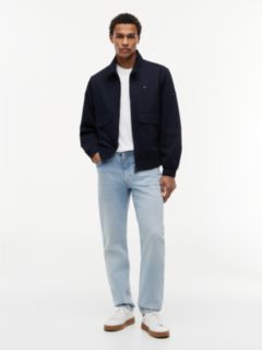 Logo Patch Zip-Thru Harrington Jacket — Blue 2