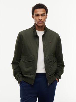 veste harrington zippée à écusson logo green pour hommes tommy hilfiger