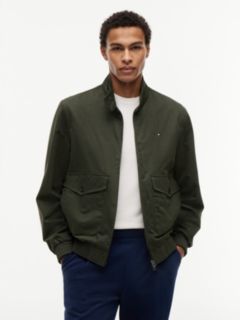 Logo Patch Zip-Thru Harrington Jacket — Green 1