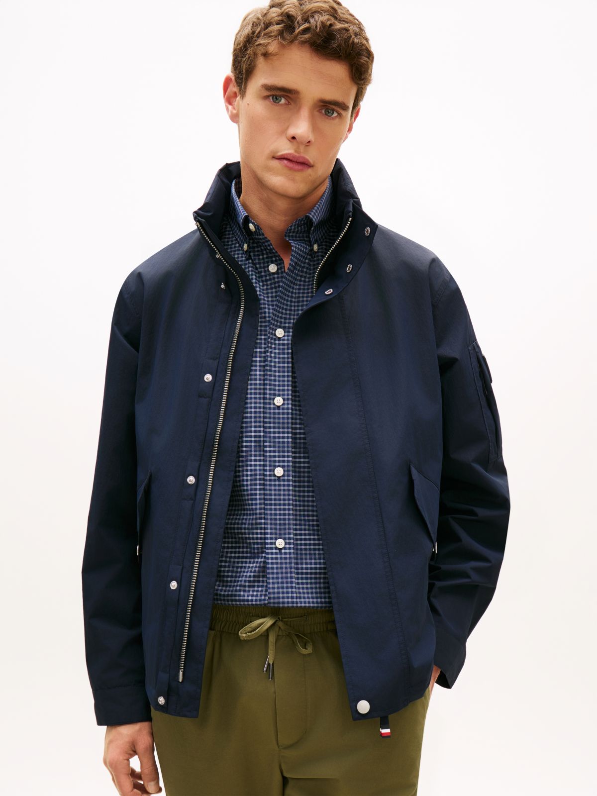 Crinkle Utility Regatta Jacket — Blue