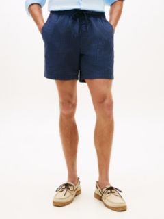 Dover Regular Straight Check Seersucker Chino Shorts — Blue 2