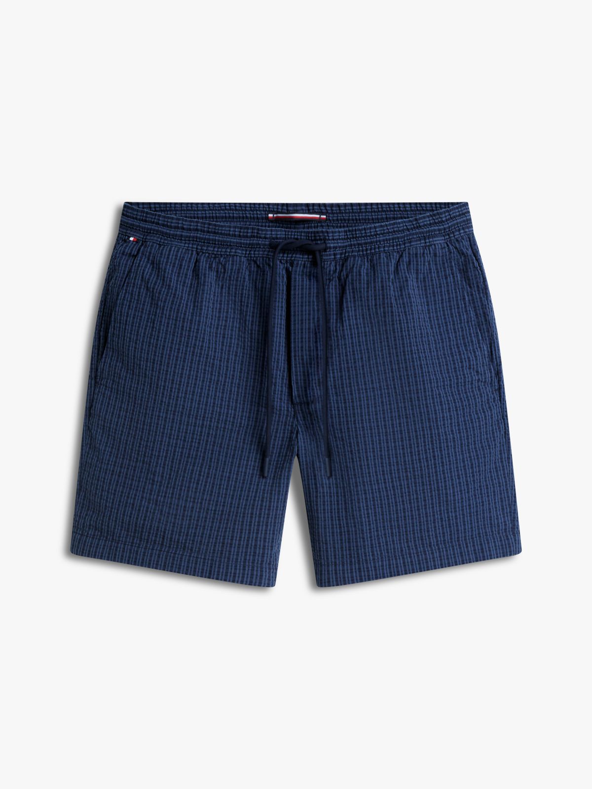 Dover Regular Straight Check Seersucker Chino Shorts — Blue
