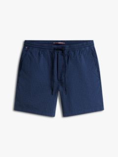 Dover Regular Straight Check Seersucker Chino Shorts — Blue 5