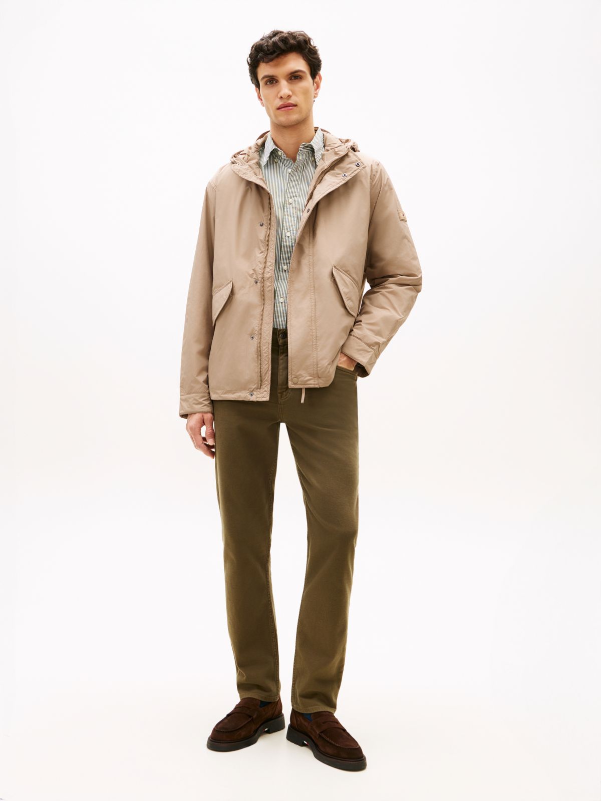 Lightweight Packable Hooded Jacket — Beige