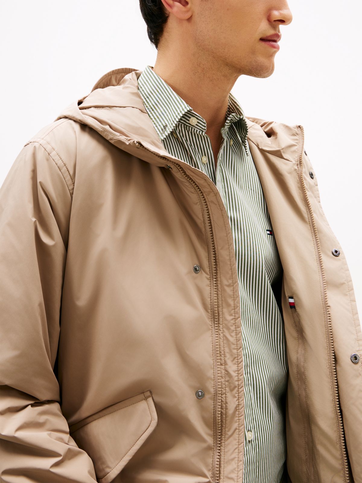 Lightweight Packable Hooded Jacket — Beige