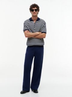 Linen Blend Utility Chinos — Blue 2