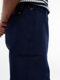 Linen Blend Utility Chinos — Blue 3