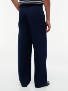 Linen Blend Utility Chinos — Blue 4