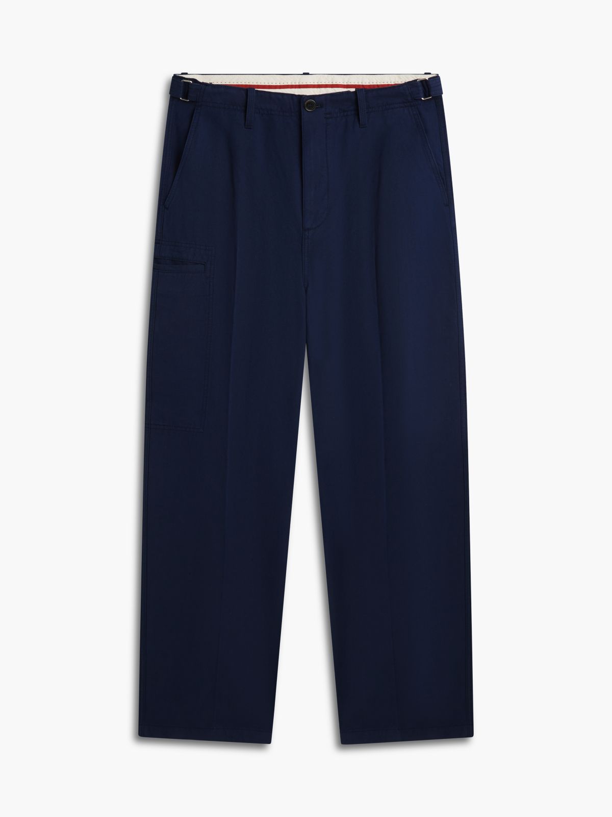Linen Blend Utility Chinos — Blue