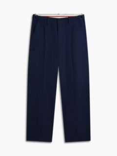 Linen Blend Utility Chinos — Blue 5