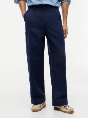 chino de style utilitaire en lin mélangé blue pour hommes tommy hilfiger